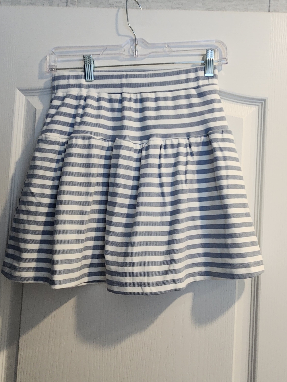 Blakeley Desjgns Striped A-Line Skort in Light Blue and White S/M Euc